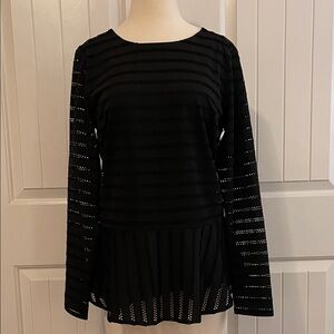 Banana Republic Black Textured Blouse